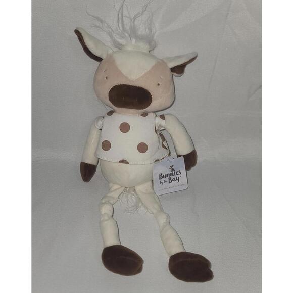 NWT Bunnies By The Bay Moo Moo Knee-dy Knotty Cow 14" Plush Stuffed Animal Knots - Picture 1 of 9